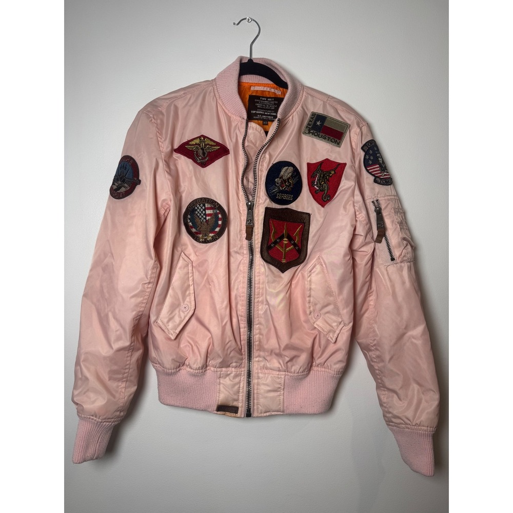 Top Gun MA-1 Patched Flight Bomber Jacket Sz XS Military Utility Flight Jacket